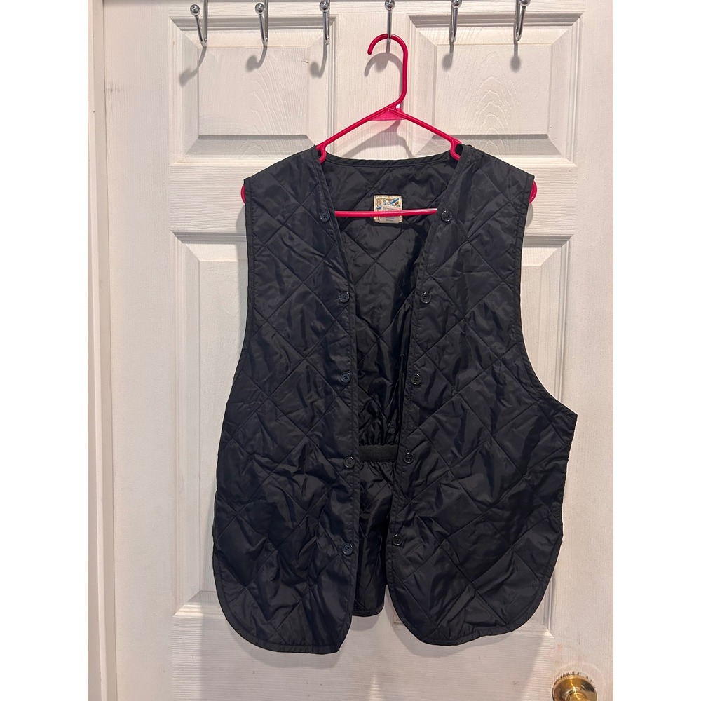 TravelSmith Womens Black Quilted‎ Thermolite Insulated Button In Vest INSERT L